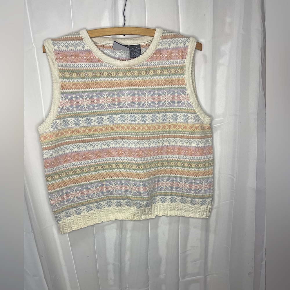 Liz Claiborne Liz Sport Vintage Knit Vest Womens size Medium multi color